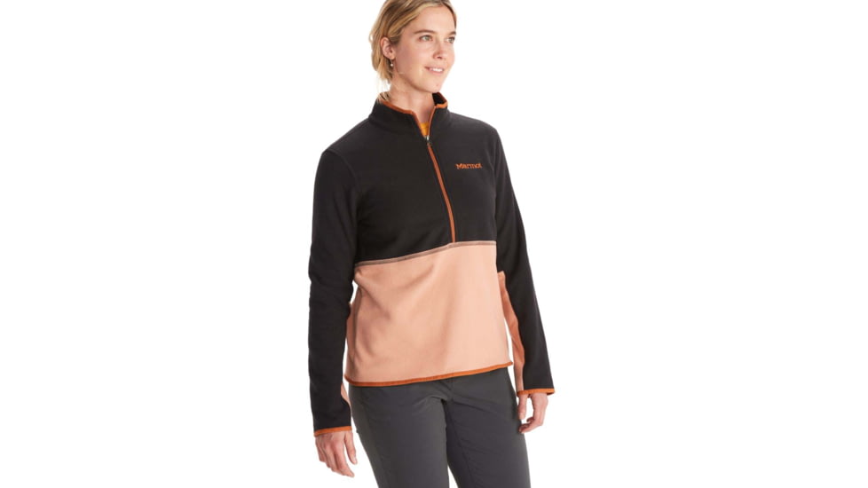 Marmot Rocklin 1/2 Zip - Womens, Black/Rose Gold, Extra Large, M12403-21015-XL