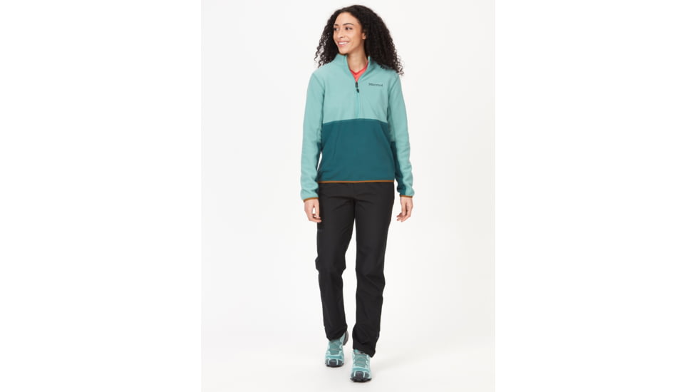 Marmot Rocklin 1/2 Zip - Womens, Blue Agave/Dark Jungle, Extra Large, M12403-22487-XL