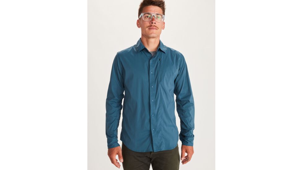 Marmot Runyon Long Sleeve Shirt - Mens, Denim, Medium, 41380-200-M