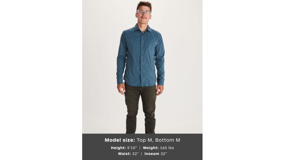 Marmot Runyon Long Sleeve Shirt - Mens, Denim, Medium, 41380-200-M