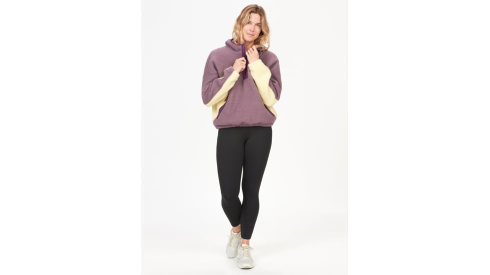 Marmot Super Aros Fleece Hoodie - Womens, Hazy Purple/Wheat/Purple Fig, Extra Large, M14616-22518-XL