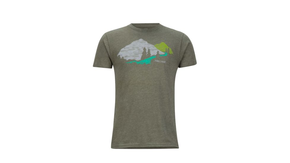 Marmot Tread Lightly Short Sleeve T-Shirt - Mens, Olive Heather, L 43440-4480-L