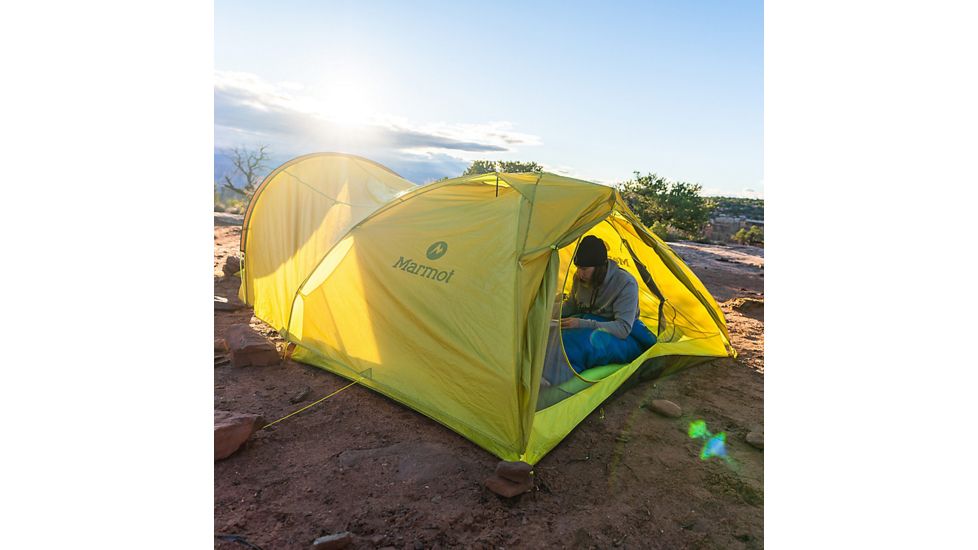 Marmot Tungsten Ultralight Hatchback 3-Person Tent, Dark Citron/Citronelle, One Size, 38720-9819-ONE