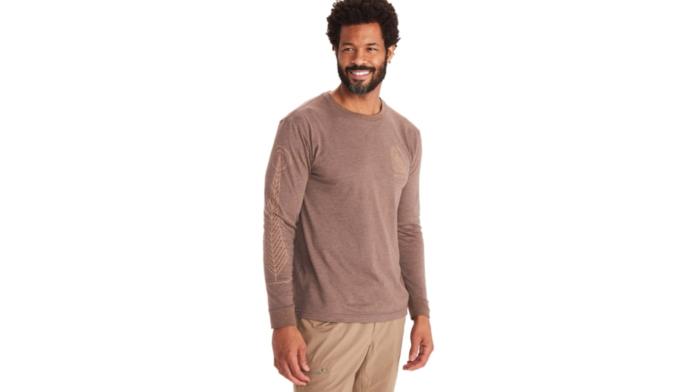 Marmot Wilderness Guide Long Sleeve Tee - Mens, Brown Heather, Small, M11730-7139-S