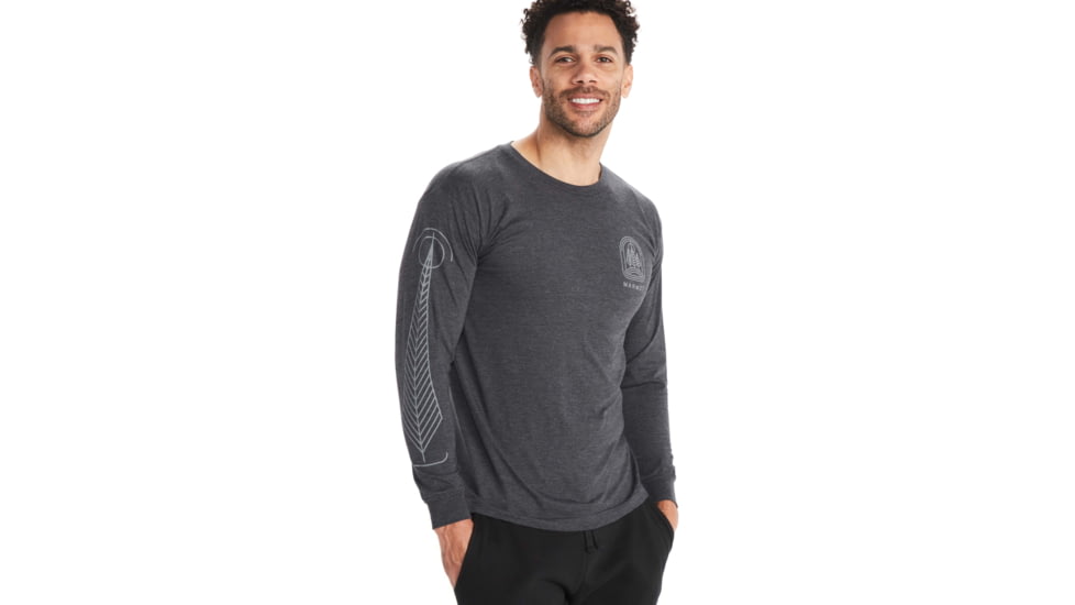 Marmot Wilderness Guide Long Sleeve Tee - Mens, Charcoal Heather, Medium, M11730-1204-M