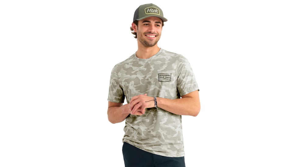 Marolina DBA HUK Huk Drift Performance Short Sleeve Shirt Seagull Camo XL, H1200736059XL