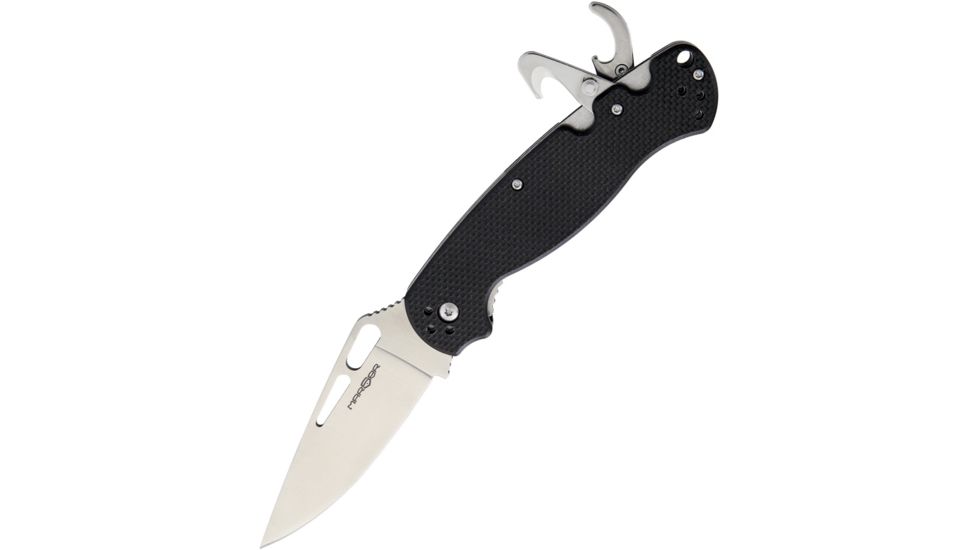 MARSER Jager 8 Linerlock Folding Knife,3.5in,Standard Edge,Drop Point,Satin,Black,G10 Handle MRSJAG8