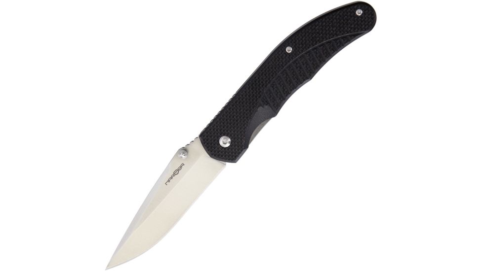 MARSER Stadter 23 Linerlock Black Folding Knife,3.5in,Standard Edge,Satin,Black,G10 Handle MRSSTR23