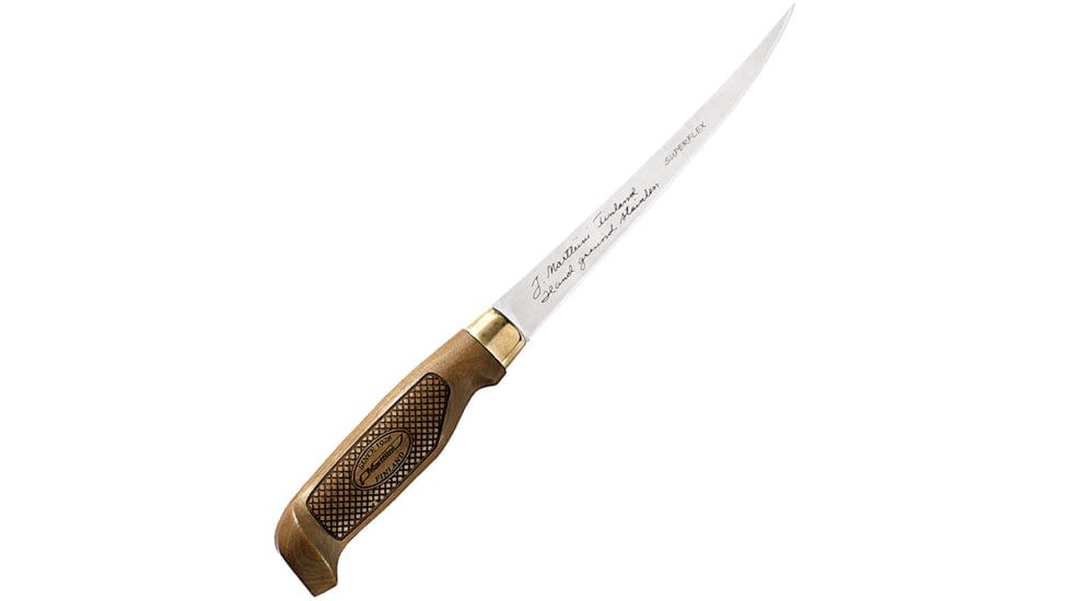 Marttiini Superflex Fillet Knife, 6 satin finish stainless fillet blade, Thermally treated Finnish birch wood handle coated, 620016