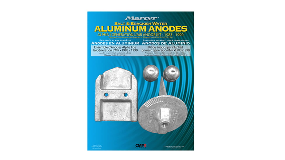 Martyr Amzlphagen1Kita Alumium Anode Kit For MerCruiser Alpha I Generation I, CMALPHAGEN1KITA