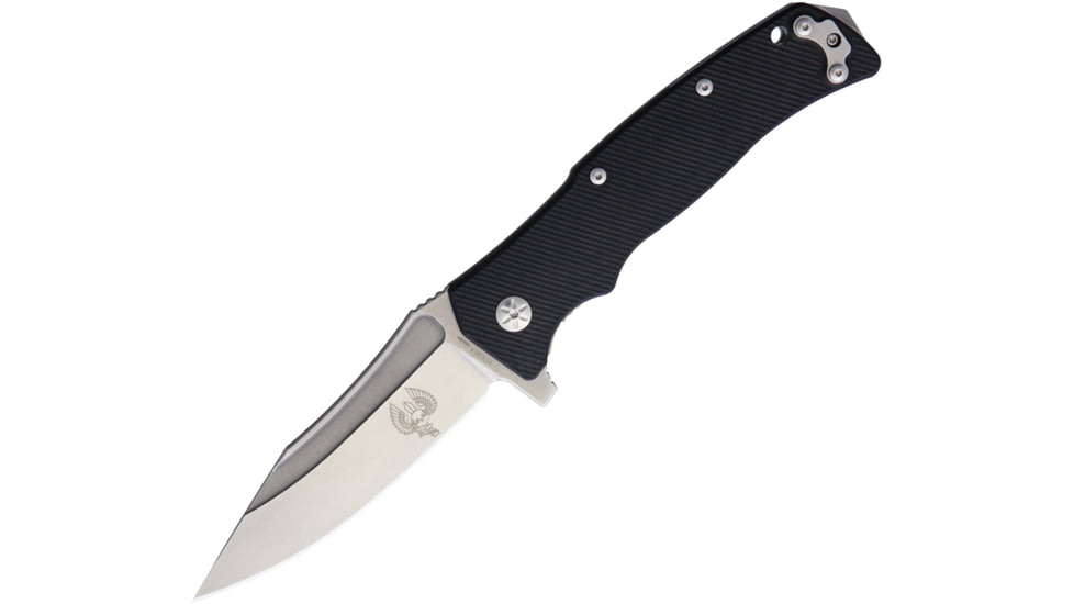 Maserin Reactor Framelock Folding Knife, Black G10 handle with titanium back handle, 681G10-N