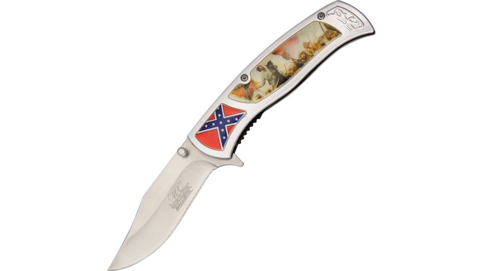 Master Collection Civil War Lock A/O Fold Knife, SS Assist Clip point Blade, Alum Handle MCA005WS