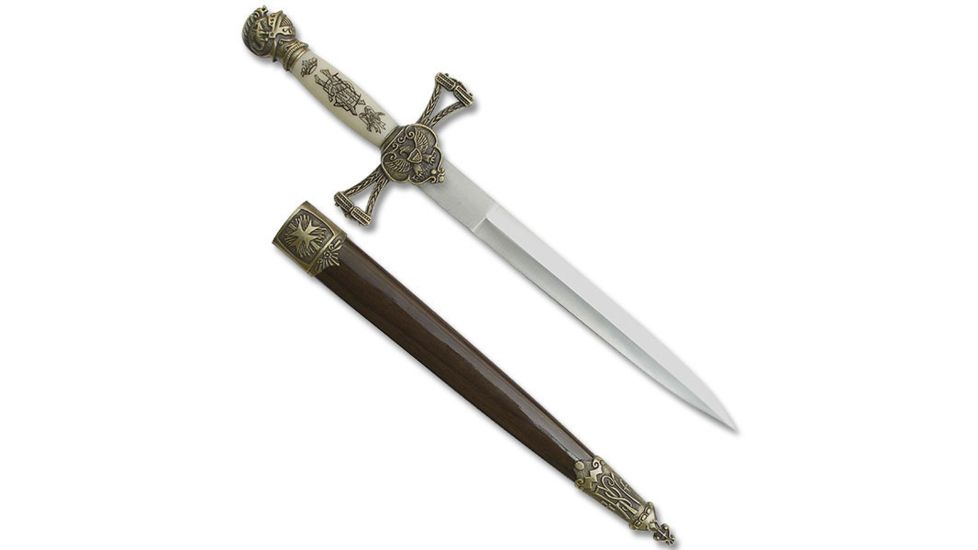 Master Cutlery Fixed Blade, 14in, Stainless Steel Blade, Cast Metal Furnishings On Handle SW-799