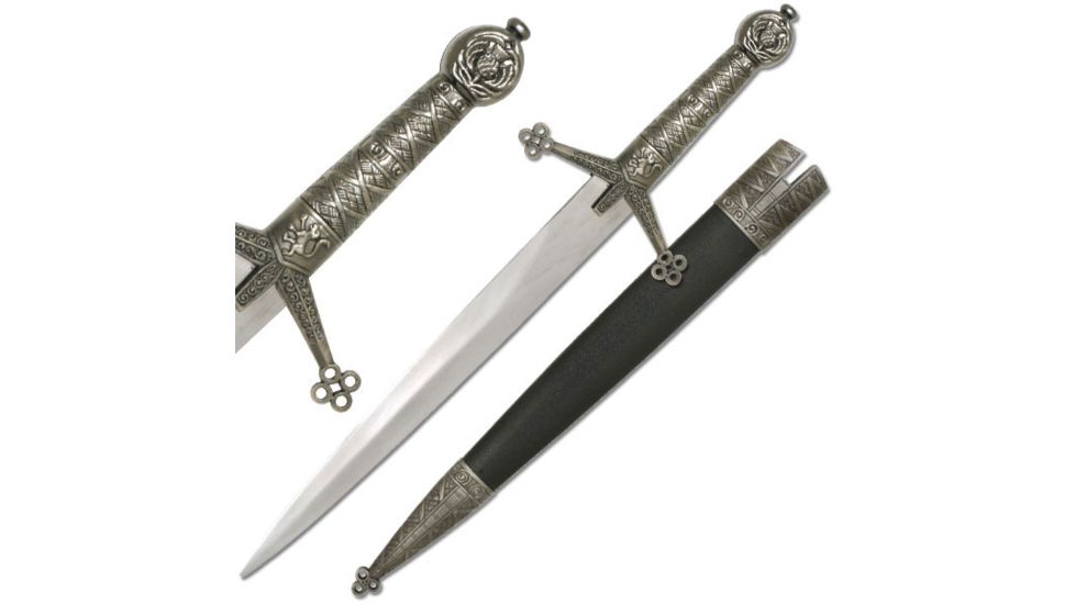 Master Cutlery Fixed Blade, 15.5in, Stainless Steel Blade, Cast Metal Furnishings On Handle HK-3457