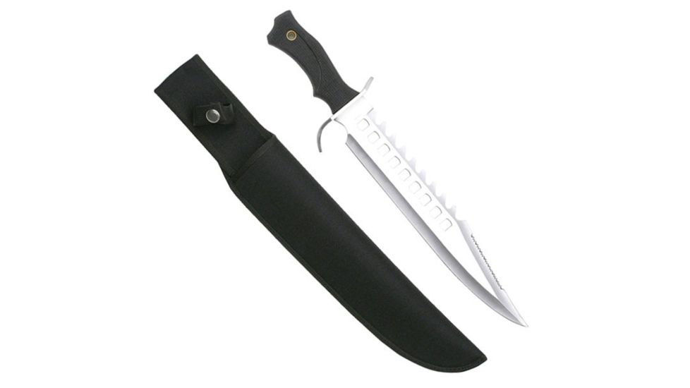 Master Cutlery Fixed Blade, 16.5in, Stainless Steel Blade, Rubberized Grip On Handle HK-2232