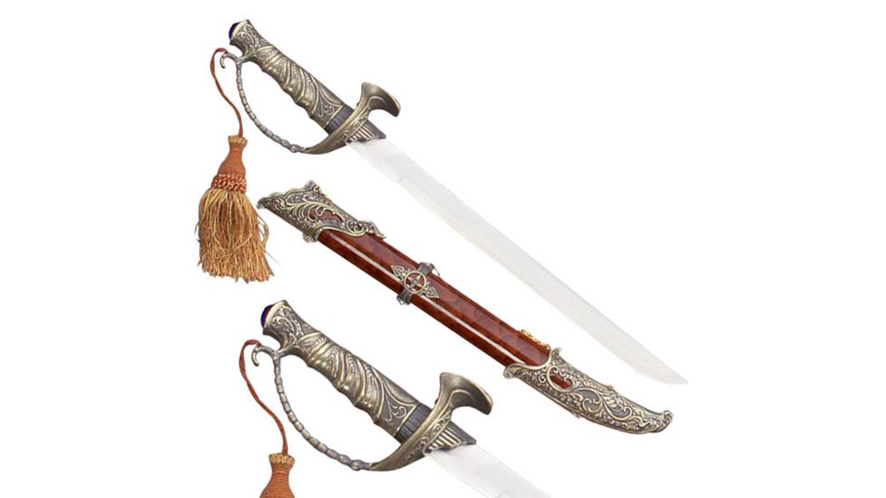 Master Cutlery Fixed Blade, 20in, Stainless Steel Blade, Zinc Alloy Handle HK-2007