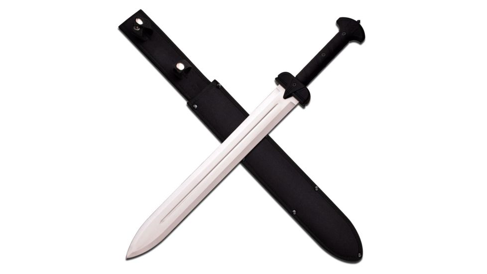 Master Cutlery Fixed Blade, 24in, Stainless Steel Blade, Black Nylon Fiber Handle SW-1276