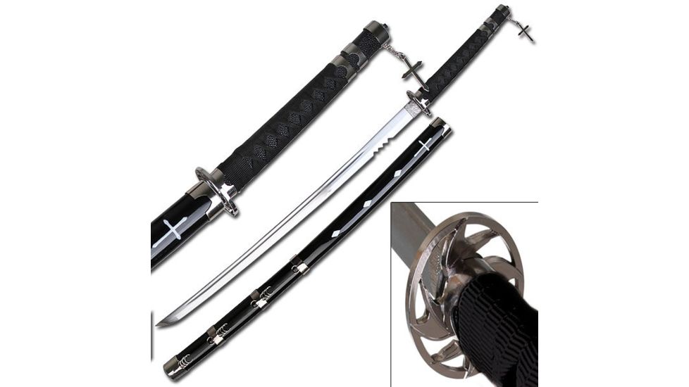 Master Cutlery Fixed Blade, 41in, Carbon Steel Blade, Black Cord Wrapped Handle DH-007BK