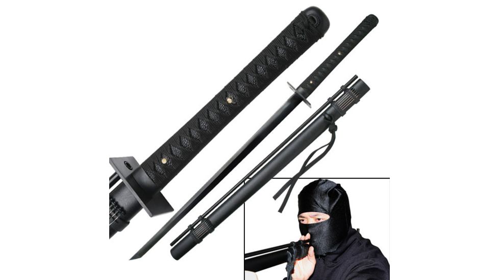 Master Cutlery Fixed Blade, 41in, Carbon Steel Blade, Black Cord Wrapped Handle R-001