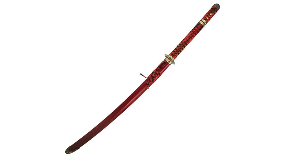 Master Cutlery Fixed Blade, 46in, Stainless Steel Blade, Hidden Tanto In Red Handle JS-647R