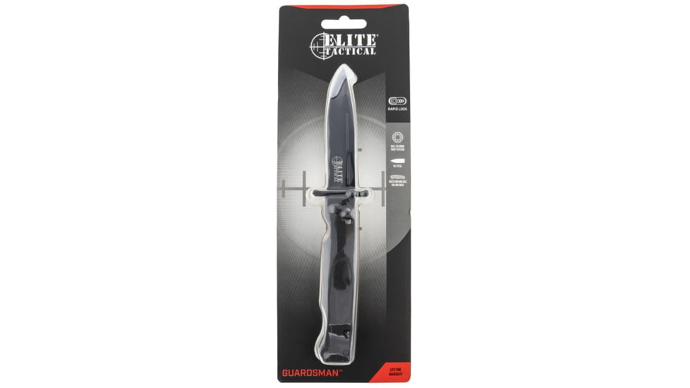 Master Cutlery Guardsman Fixed Blade Knife, 3.75 in, Clip Point, ETFDR012BKCS