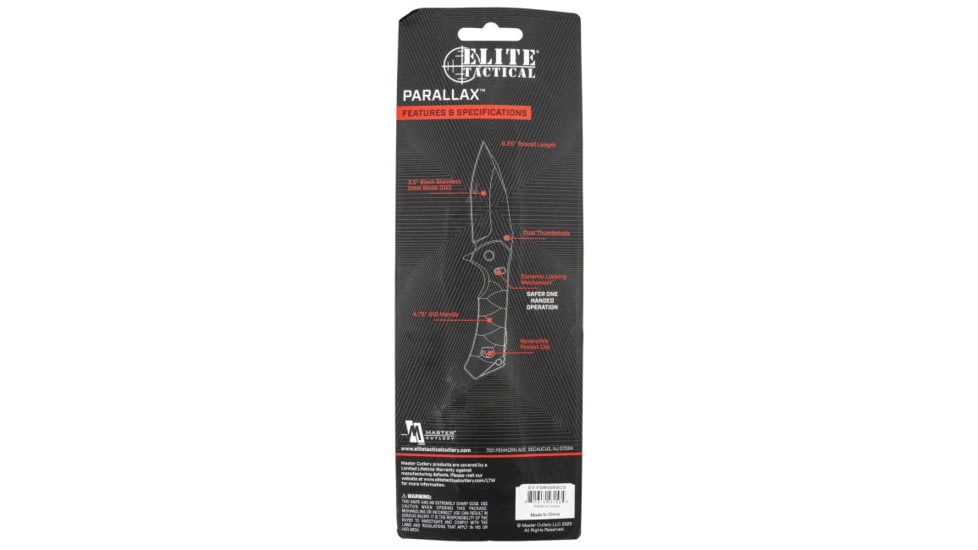 Master Cutlery Parallax 3.5 Fixed Blade Knife, 3.5 in, Drop Point, ETFDR005SCS