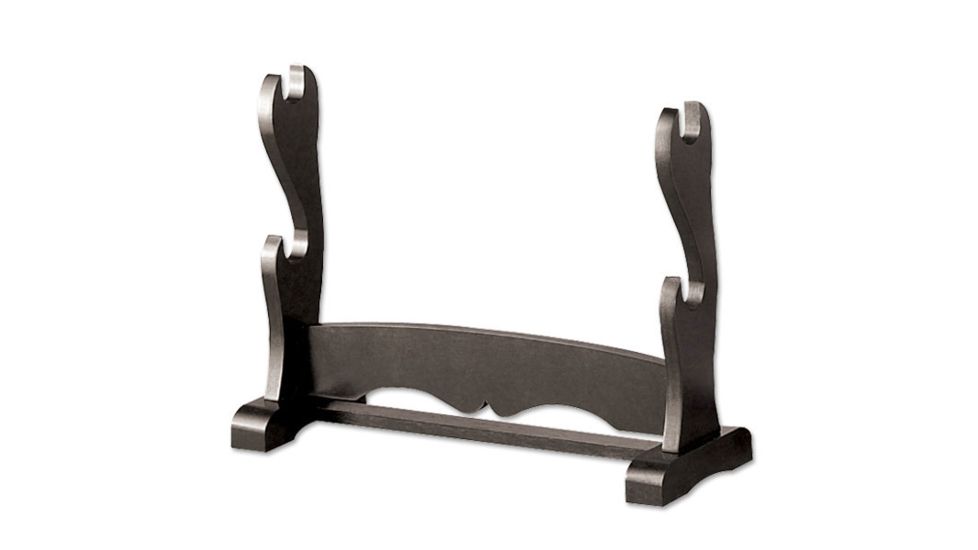 Master Cutlery Sword Stand Black Wooden 2-Tiers Top Sword Stand, Black WS-2