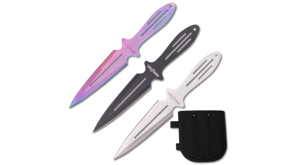 Master Cutlery Tactical, 8in, Stainless Steel Blade, Rainbow, Black And Silver Stainless Steel Handle TK-007-3