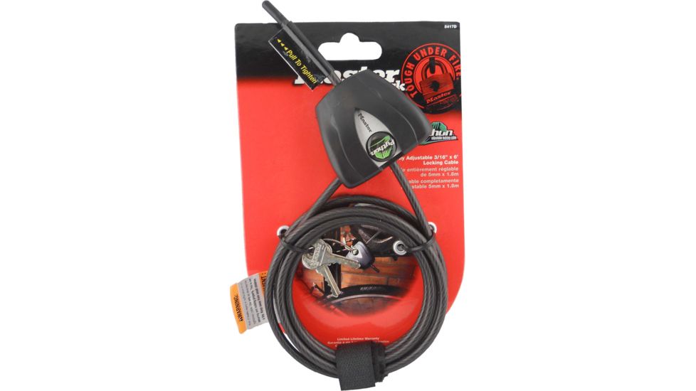 Master Lock Python Security Cable, 3/16in, Black 2205