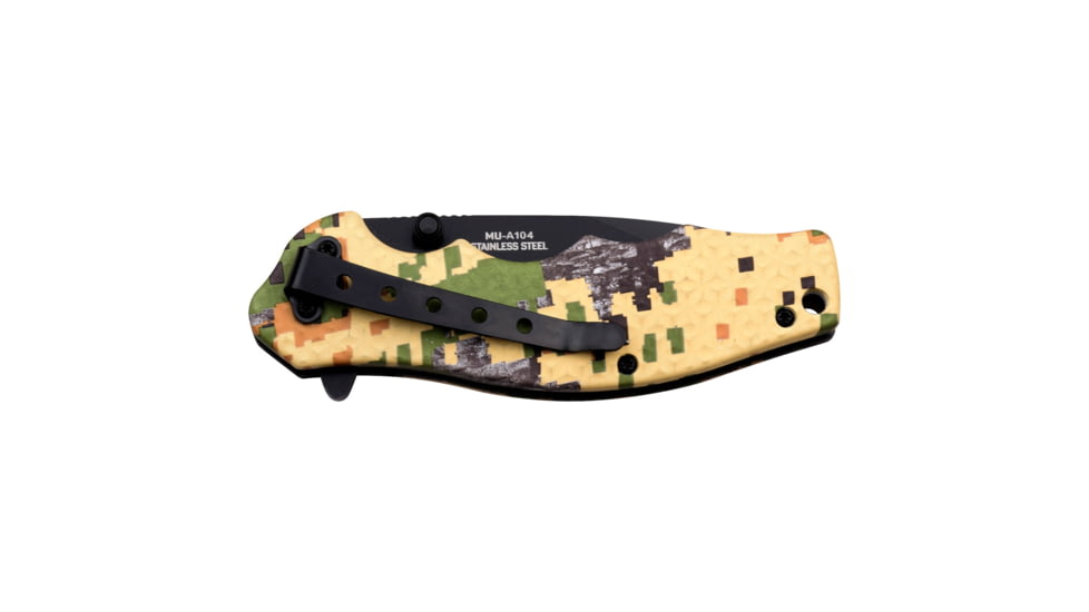 Master USA Drop Point Spring Assisted Knife, 3.25 in, 3Cr13 Stainless Steel Stainless Steel, Digital Camo, MU-A104DC