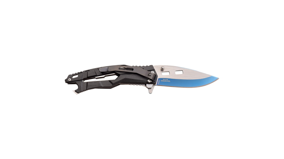 Master USA Drop Point Spring Assisted Knife, 3.5 in, 3Cr13 Stainless Steel Stainless Steel, Black, MU-A108BL