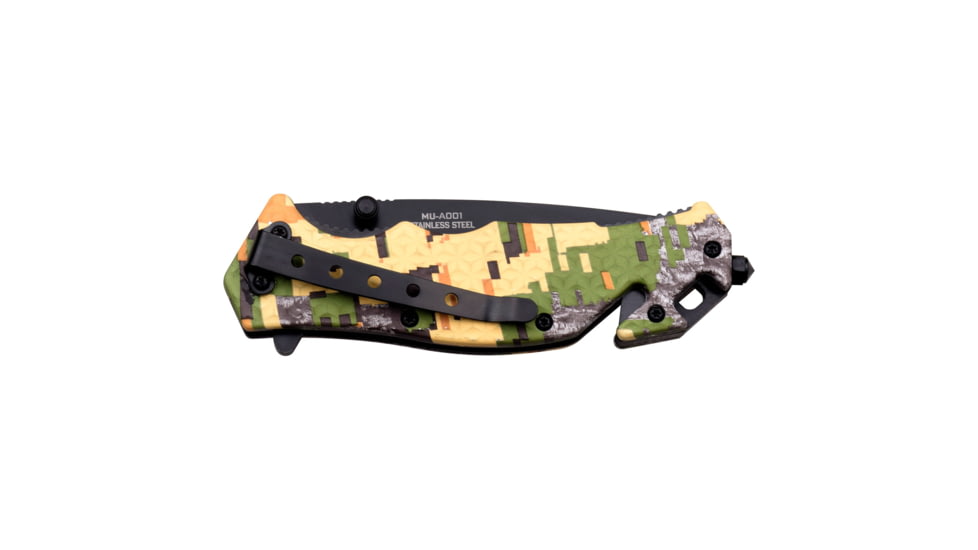 Master USA Drop Point Spring Assisted Knife, 3.5 in, 3Cr13 Stainless Steel Stainless Steel, Digital Camo, MU-A001DC