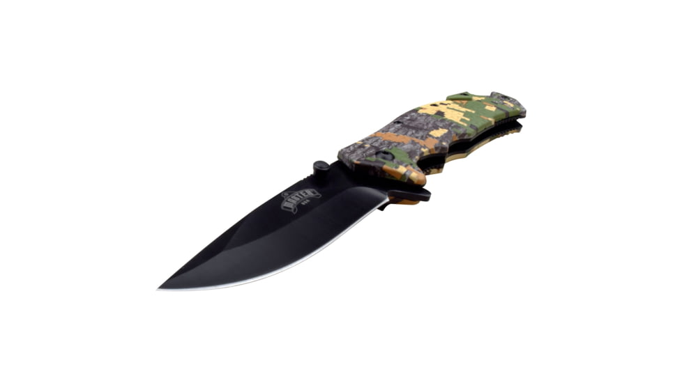 Master USA Drop Point Spring Assisted Knife, 3.5 in, 3Cr13 Stainless Steel Stainless Steel, Digital Camo, MU-A001DC