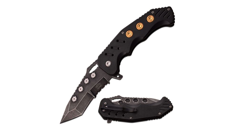 Master USA Folding Blade, 3.3in, Stainless Steel Blade, Black Nylon Fiber Handle MU-A034BK