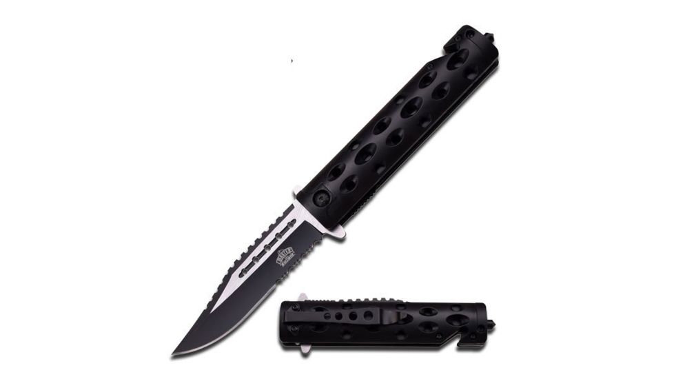 Master USA Folding Blade, 3.8in, Stainless Steel Blade, Black Nylon Fiber Handle MU-A007BK