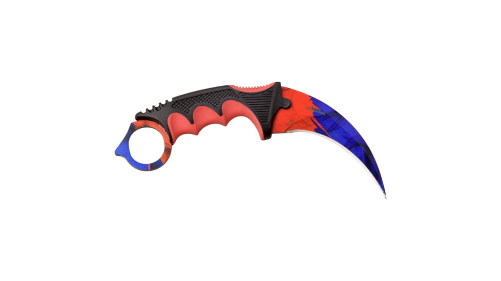 Master USA Hawkbill Fixed Blade Knife, 4 in, 3Cr13 Stainless Steel Stainless Steel, Black/Red, MU-1142BRD