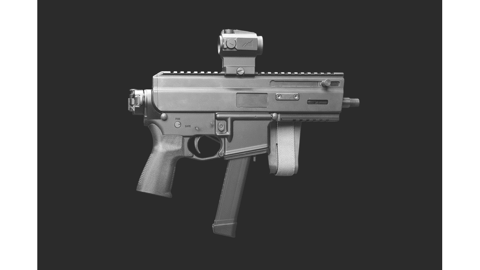 Matador Arms Upper Receiver, Montgo-9, 9mm, 5.5in, 4140 Nitrided, Blowback, 1/2x28in, Anodized, Black, MAC176