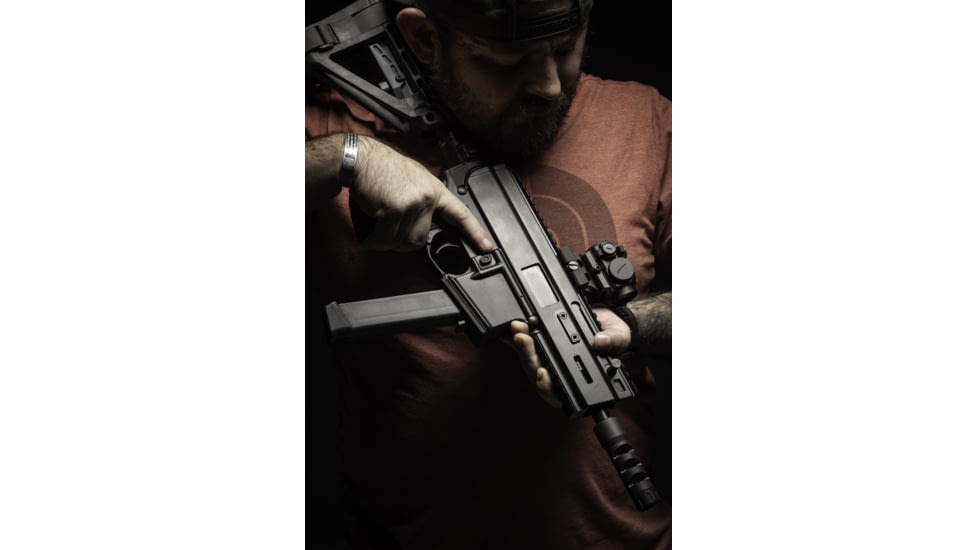 Matador Arms Upper Receiver, Montgo-9, 9mm, 5.5in, 4140 Nitrided, Blowback, 1/2x28in, Anodized, Black, MAC176