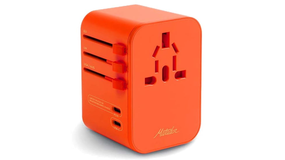 Matador Global Travel Adapter, Orange, 3x2x2, MATJY307001O