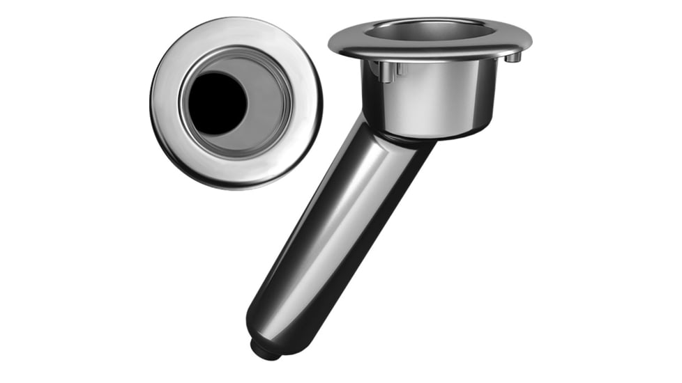 Mate Series Elite Screwless Stainless Steel 30 Rod &amp; Cup Holder - Drain - Round Top 72507