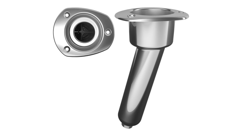 Mate Series Stainless Steel 15 Rod &amp; Cup Holder - Drain - Oval Top 72511