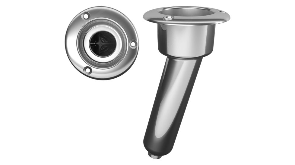 Mate Series Stainless Steel 15 Rod &amp; Cup Holder - Drain - Round Top 72502
