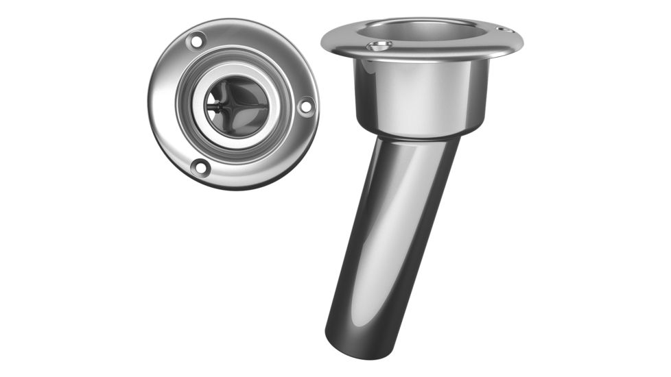 Mate Series Stainless Steel 15 Rod &amp; Cup Holder - Open - Round Top 72505