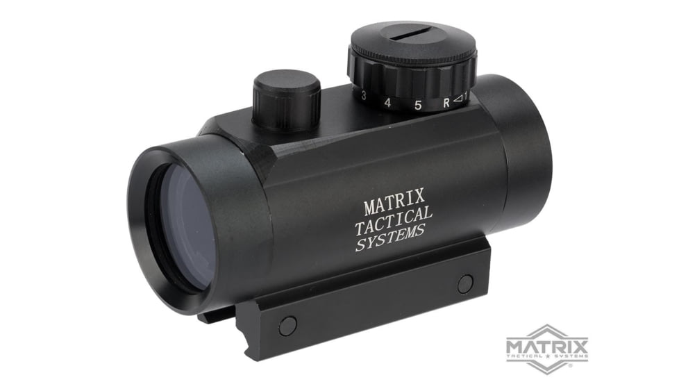 Matrix 1x30mm Military Style Illuminated Red/Green Dot Sight Scope w/QD Weaver Base, Black, RD1x30R&amp;G Dot