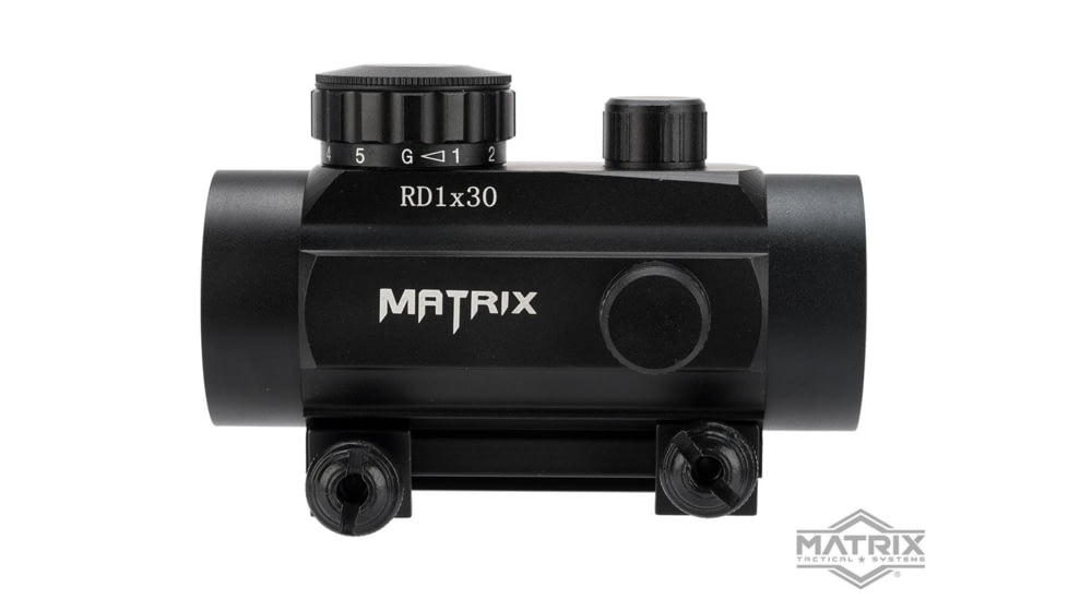 Matrix 1x30mm Military Style Illuminated Red/Green Dot Sight Scope w/QD Weaver Base, Black, RD1x30R&amp;G Dot