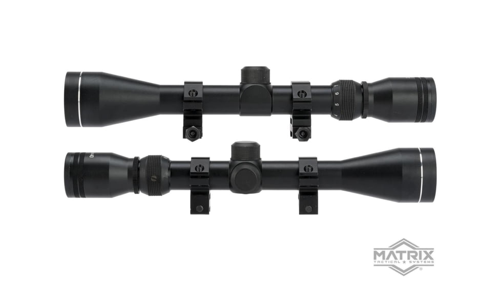 Matrix 3-9X40mm Professional Scope for Airsoft Rifle w/Scope Rings, 1in Tube, Black, 3-9X40 M
