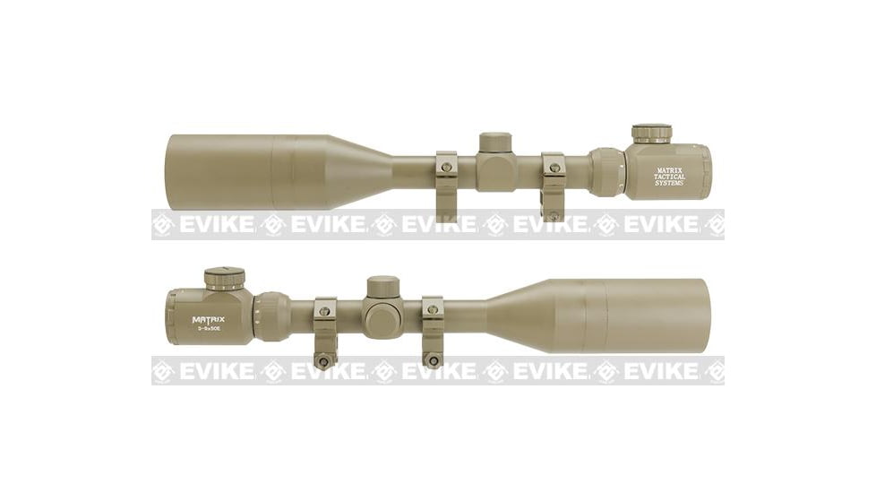 Matrix 3-9x50mm Illuminated Reticle Sniper Scope, Tan, 3-9X50E Tan