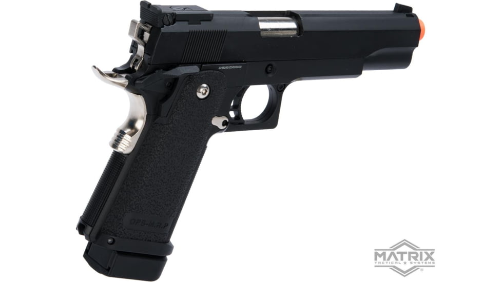 Matrix Hi-Capa Gas Blowback Airsoft Pistol, 5.1in, Black, ASP1300002