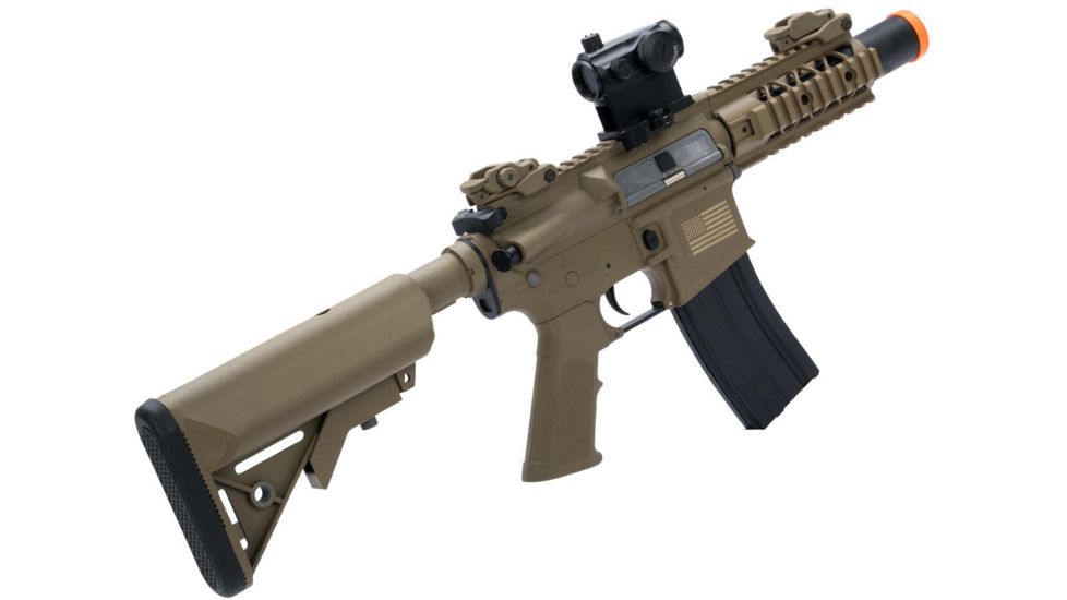 Matrix Sportsline M4 RIS Airsoft AEG Rifle w/G2 Micro-Switch Gearbox, 5in Stubby, Dark Earth, Large, ST-AEG-274-A-DE