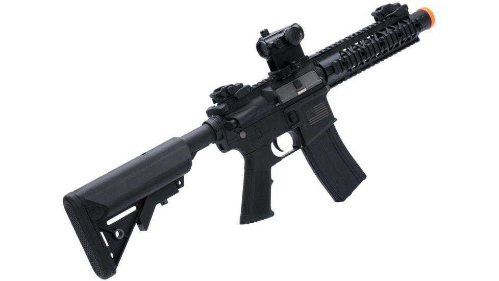 Matrix Sportsline M4 RIS Airsoft AEG Rifle w/G2 Micro-Switch Gearbox, M4 RIS 8in Stubby, Black, Large, ST-AEG-274-B-BK